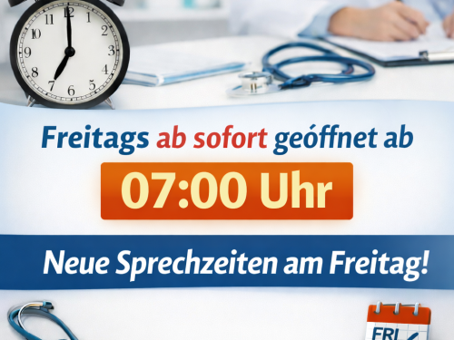 Geänderte Öffnungszeiten Freitags